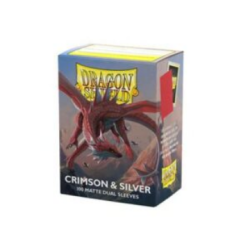Protège-cartes Dragon Shield - 100 Standard Sleeves Matte : Crimson & Silver