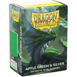 Protège-cartes Dragon Shield - 100 Standard Sleeves Matte : Apple Green & Silver