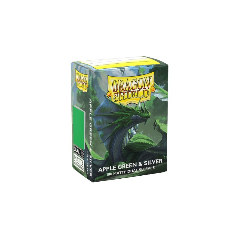 Protège-cartes Dragon Shield - 100 Standard Sleeves Matte : Apple Green & Silver