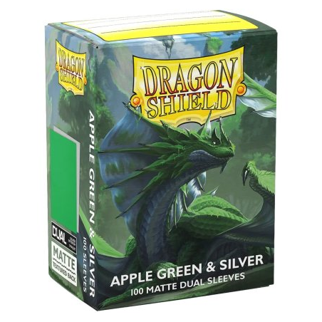 Protège-cartes Dragon Shield - 100 Standard Sleeves Matte : Apple Green & Silver