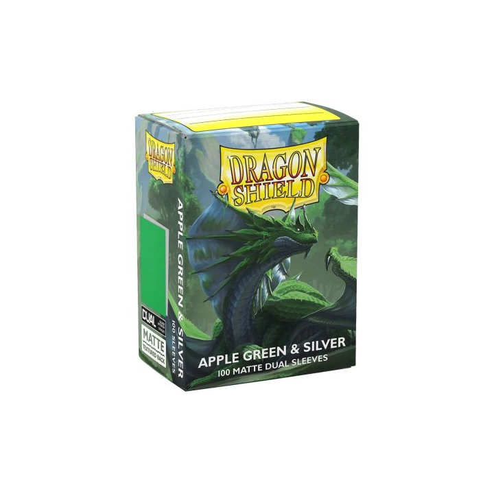 Protège-cartes Dragon Shield - 100 Standard Sleeves Matte : Apple Green & Silver