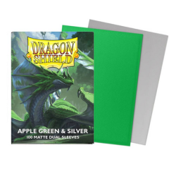 Protège-cartes Dragon Shield - 100 Standard Sleeves Matte : Apple Green & Silver