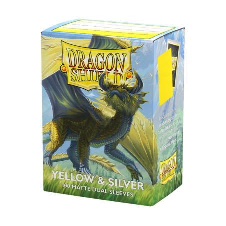 Protège-cartes Dragon Shield - 100 Standard Sleeves Matte : Yellow & Silver