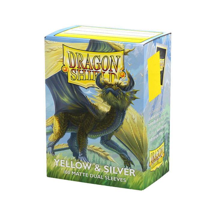 Protège-cartes Dragon Shield - 100 Standard Sleeves Matte : Yellow & Silver