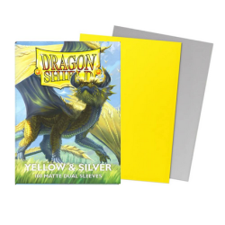 Protège-cartes Dragon Shield - 100 Standard Sleeves Matte : Yellow & Silver