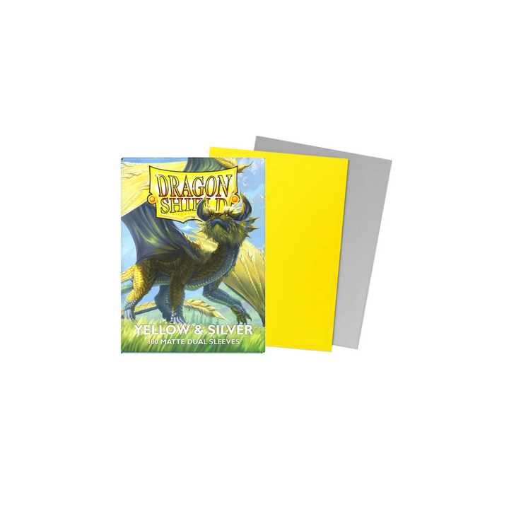 Protège-cartes Dragon Shield - 100 Standard Sleeves Matte : Yellow & Silver