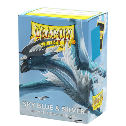 Protège-cartes Dragon Shield - 100 Standard Sleeves Matte : Sky Blue & Silver