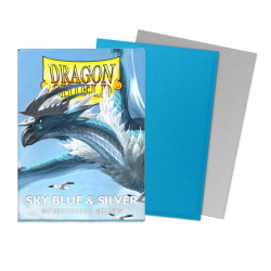 Protège-cartes Dragon Shield - 100 Standard Sleeves Matte : Sky Blue & Silver