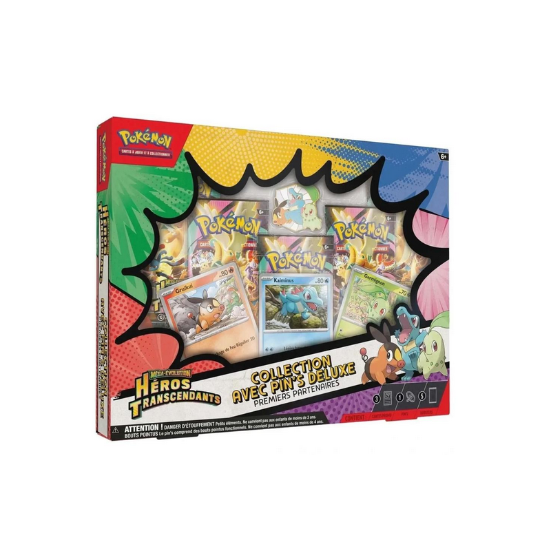 Pokémon - Coffret Collection Pin’s : Deluxe Premiers Partenaires - Méga-Évolution – Héros Transcendants
