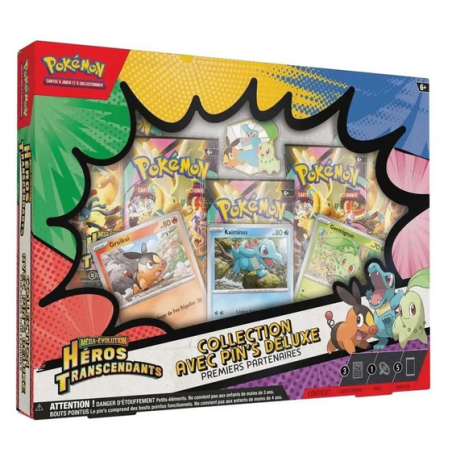 PROCHAINEMENT : Pokémon - Coffret Collection Pin’s : Deluxe Premiers Partenaires - Méga-Évolution – Héros Transcendants