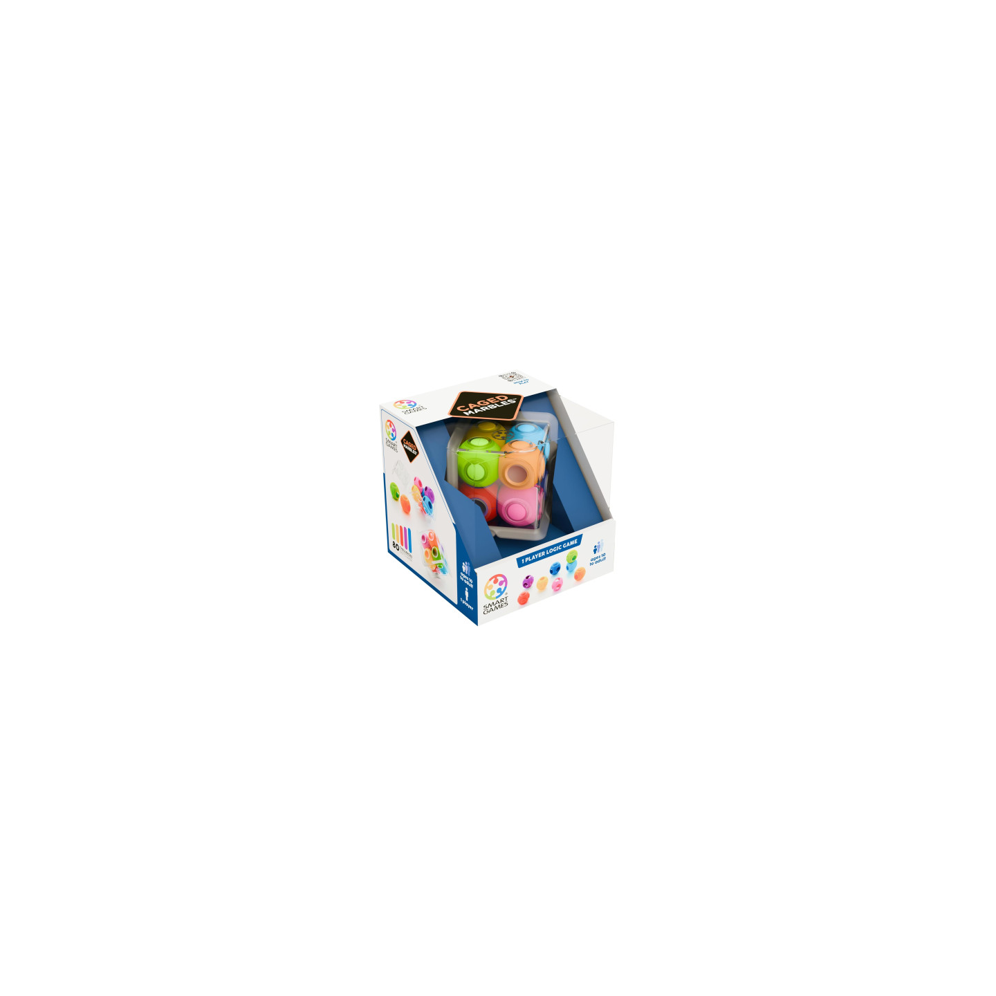 SmartGames Caged Marbles – Puzzle 3D Avec 80 Défis, Cube à Billes, Jeu De Logique Et Réflexion Pour Ados Et Adultes