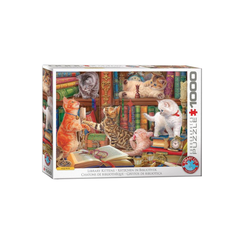 Puzzle Eurographics - Chatons de Bibliothéque - 1000 Pièces
