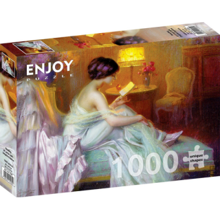 Puzzle Enjoy Puzzle - Delphin Enjolras : Reading at Lamp Light - 1000 Pièces