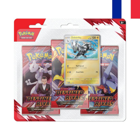 Pokemon - Tripack Zéblitz -  Écarlate et Violet EV10 - Rivalités Destinées