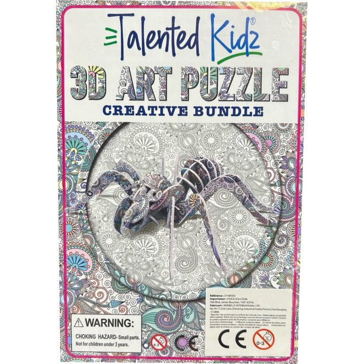 Coloriage - Talented Kidz - 3d Art Puzzle Creative Bundle - Araignée