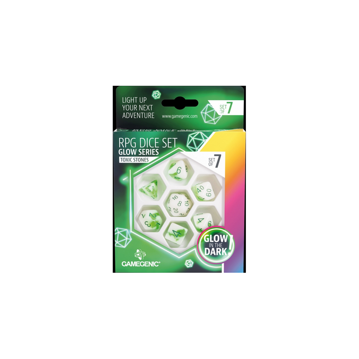 Set de 7 dés - Glow Series - Toxic Stones