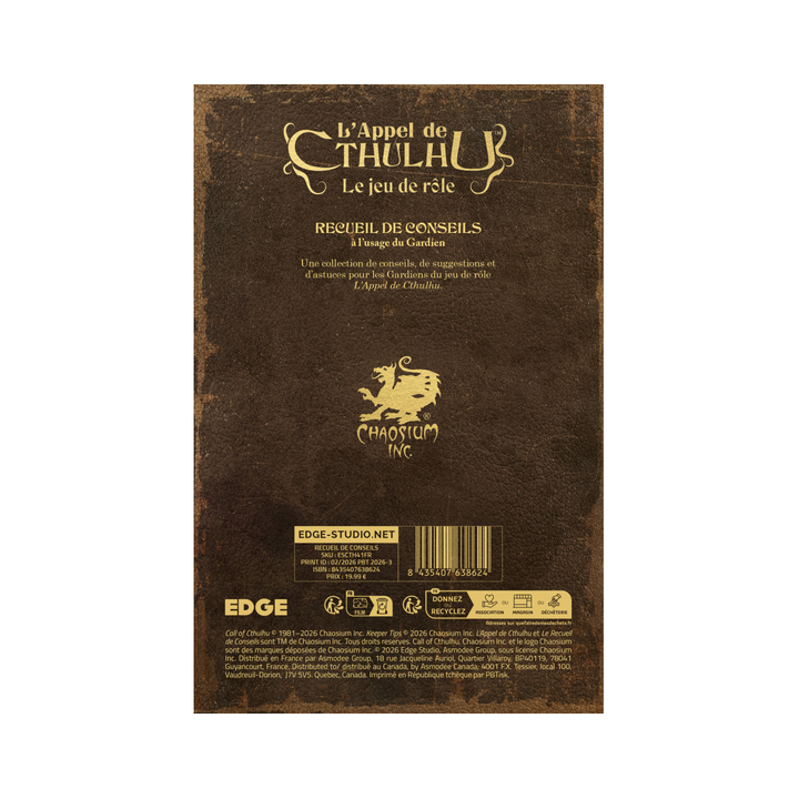 Jeux de rôle - L'Appel de Cthulhu : Recueil de conseils