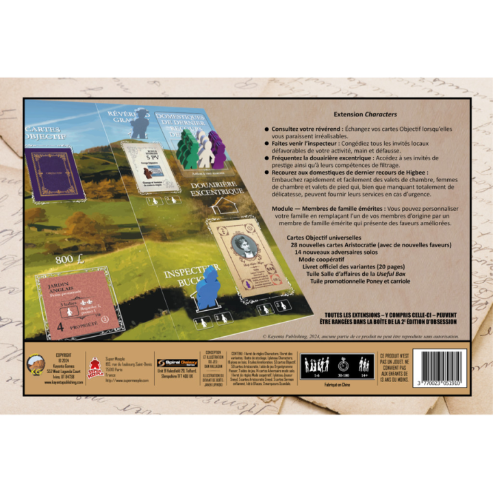 Jeux de société - Obsession - Extension Personnages