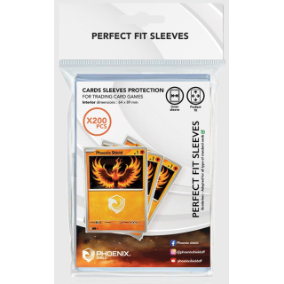 Phoenix Shield - Lot 200 Sleeves Clear Perfect Fit 64x89 mm