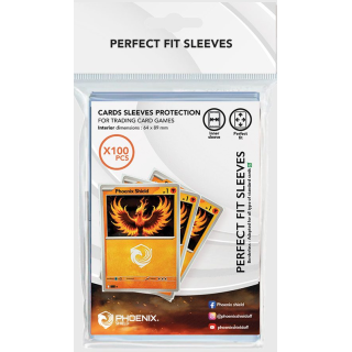 Phoenix Shield - Lot 100 Sleeves Clear Perfect Fit 64x89 mm