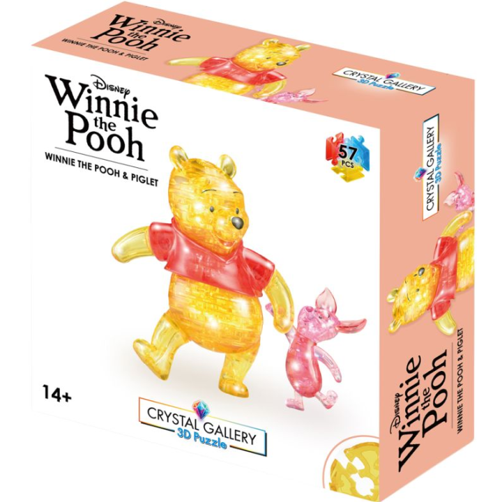 Puzzle Casse - Tete 3D - Crystal Gallery - Winnie L'ourson & Porcinet - 57 pièces