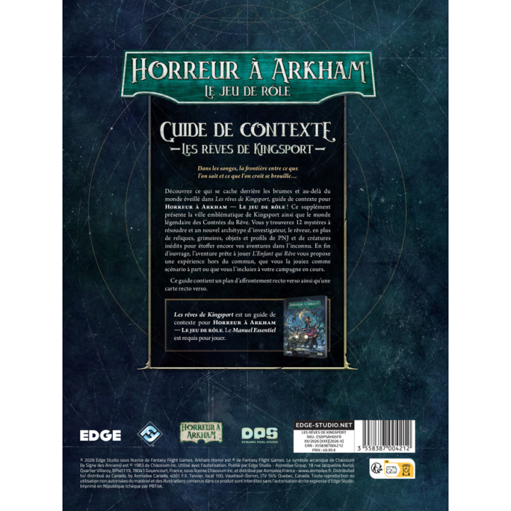 Jeux de role - Horreur à Arkham : Le Jeu de Rôle - Les Rêves de Kingsport