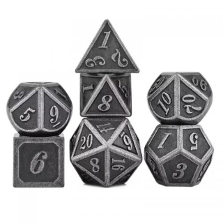 Set de 7 dés -  (14mm) avec boite en métal- Gear Bronze