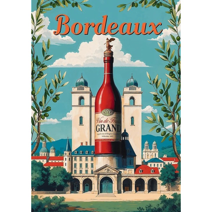 Puzzle Trefl - Affiche Vintage : Bordeaux, France - 1000 pièces