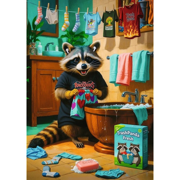 Puzzle Trefl - Pets & People : La Journée du Raton Laveur - 1000 pièces