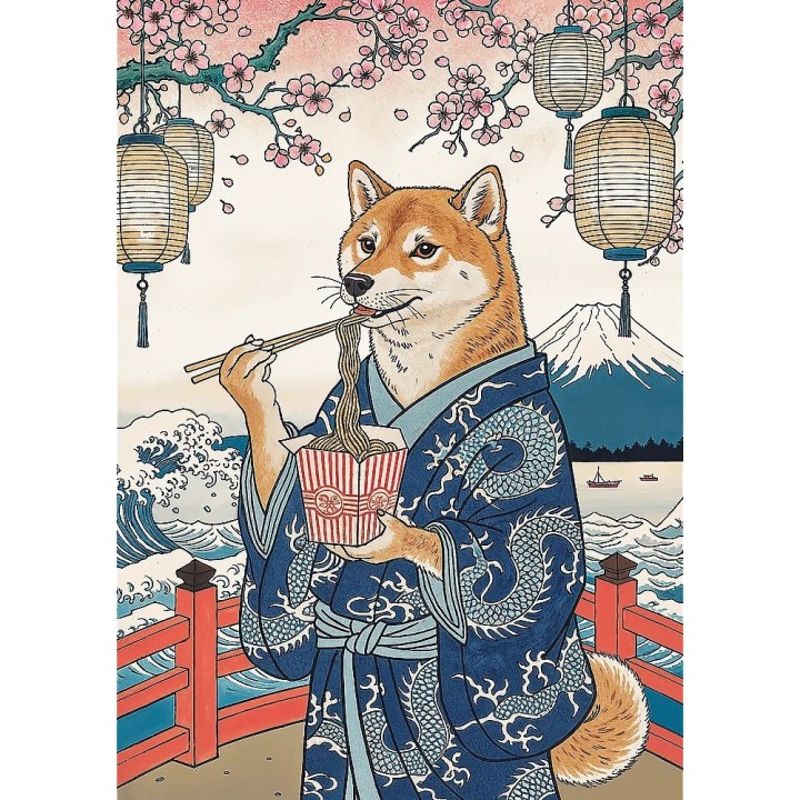 Puzzle Trefl - Pets as Art : Shiba’s Noodle Meditation - 500 pièces
