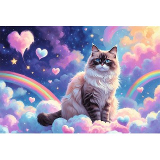 Puzzle Trefl - Chat sous un Ciel Étoilé - 160 pièces