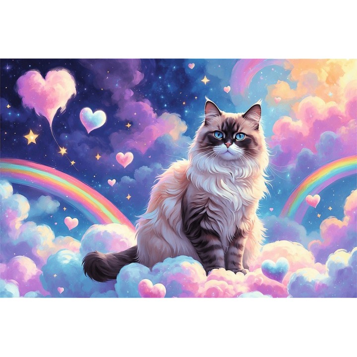 Puzzle Trefl - Chat sous un Ciel Étoilé - 160 pièces