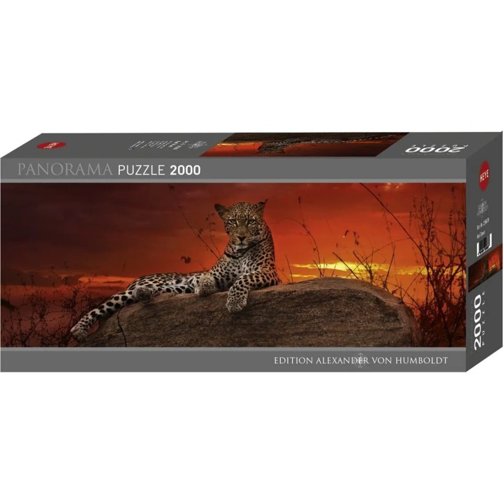 Puzzle Heye - Léopard au Lever du Soleil - Panoramique - 2000 pièces