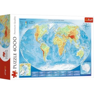 Puzzle Trefl - Grande Carte Physique du Monde - 4000 pièces