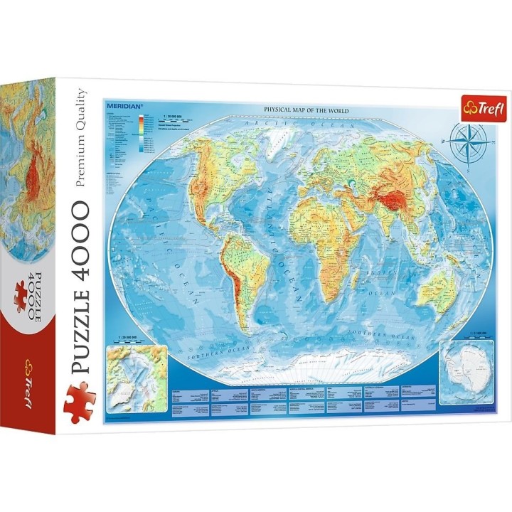 Puzzle Trefl - Grande Carte Physique du Monde - 4000 pièces