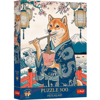 Puzzle Trefl - Pets as Art : Shiba’s Noodle Meditation - 500 pièces