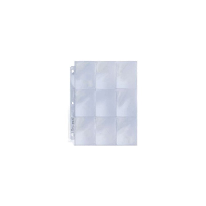 Lot de 100 feuilles ultra pro à 9 cases pour classeur silver series